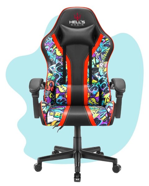 Scaun gaming pentru copii HC - 1005 HERO Graffiti culoare închisă