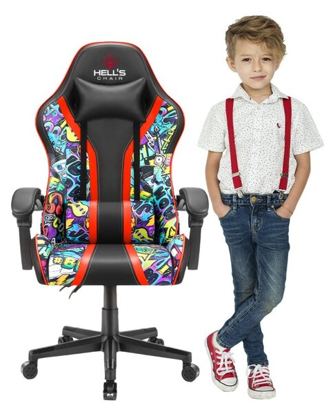Scaun gaming pentru copii HC - 1005 HERO Graffiti culoare închisă
