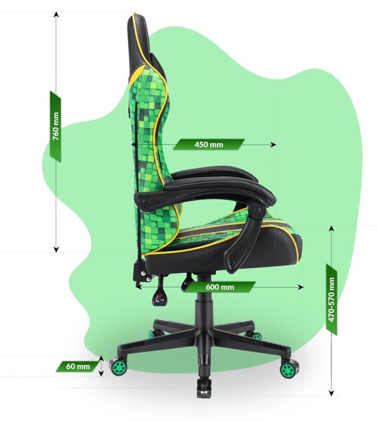 Scaun gaming pentru copii HC - 1005 HERO Minecraft