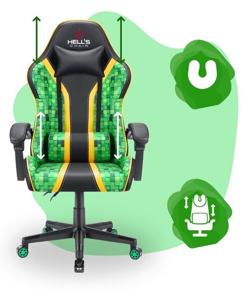 Scaun gaming pentru copii HC - 1005 HERO Minecraft