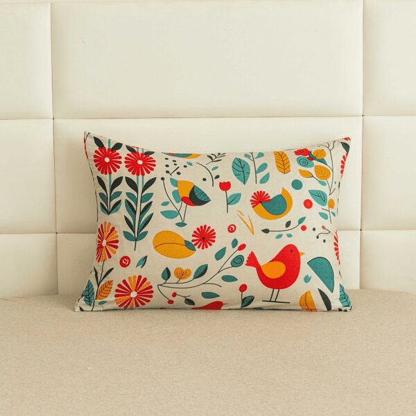 Husa decorativa pentru perna RETRO BIRD 50x70 cm, colorat