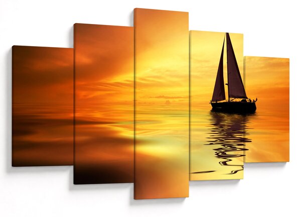 Tablou - Sailboat la apus de soare (150x105 cm)