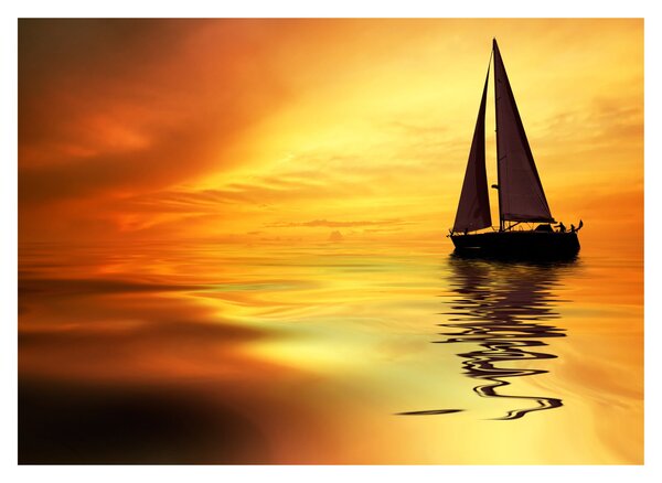 Tablou - Sailboat la apus de soare (70x50 cm)