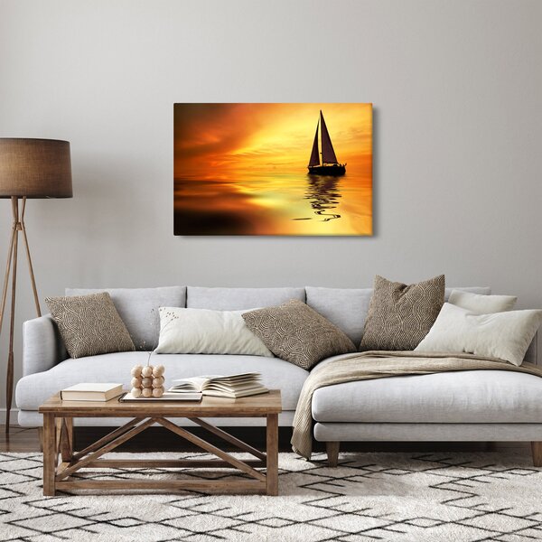 Tablou - Sailboat la apus de soare (90x60 cm)