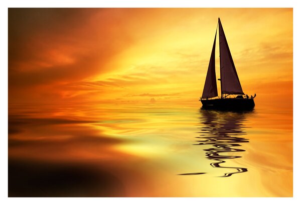 Tablou - Sailboat la apus de soare (90x60 cm)
