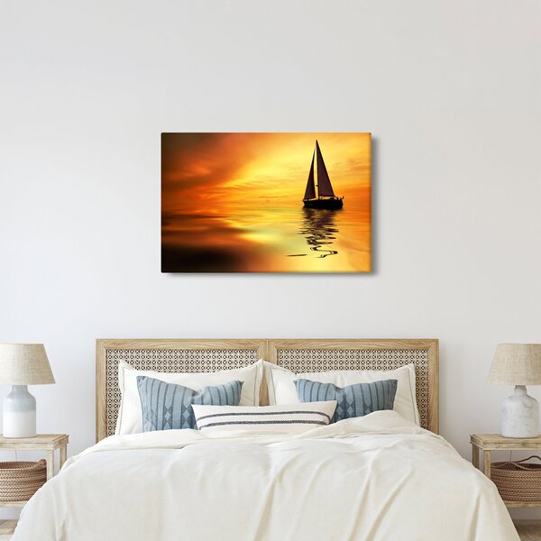 Tablou - Sailboat la apus de soare (90x60 cm)