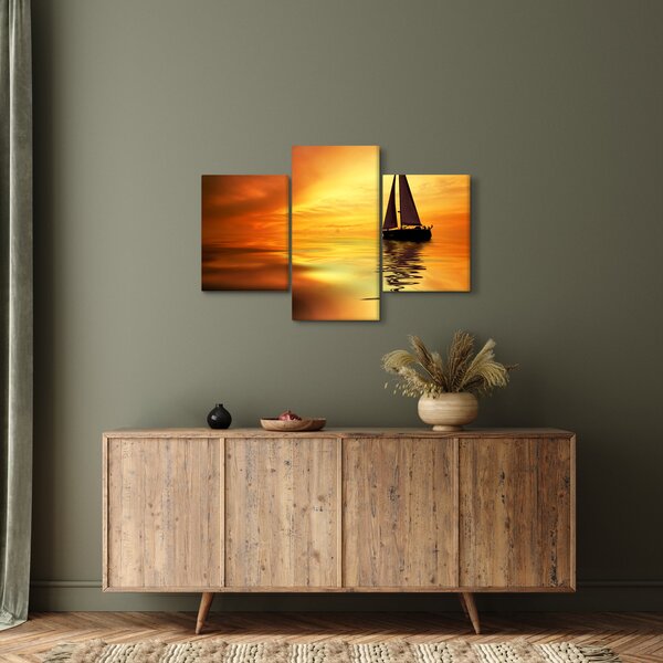 Tablou - Sailboat la apus de soare (90x60 cm)