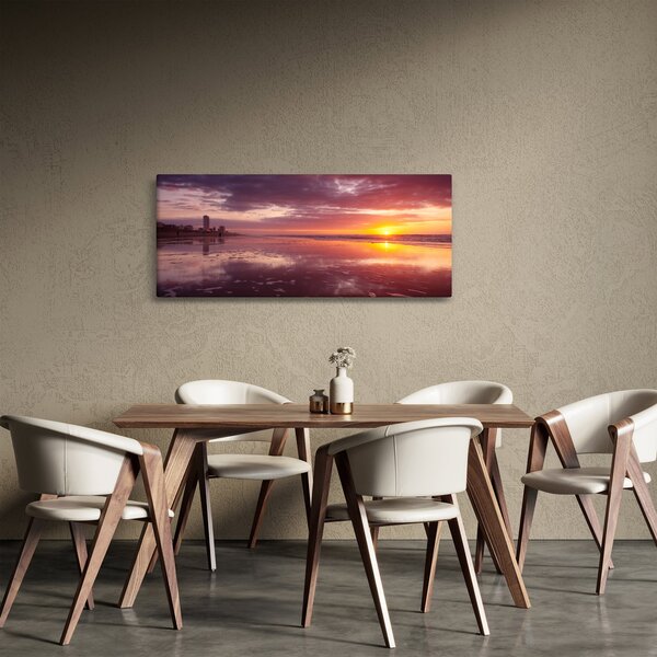Tablou - Plajă la apus de soare (120x50 cm)