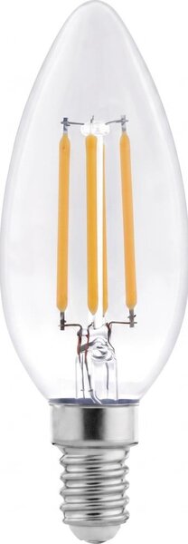 Bec LED cu filament C37, soclu E14, 6W, 230V, 3000K