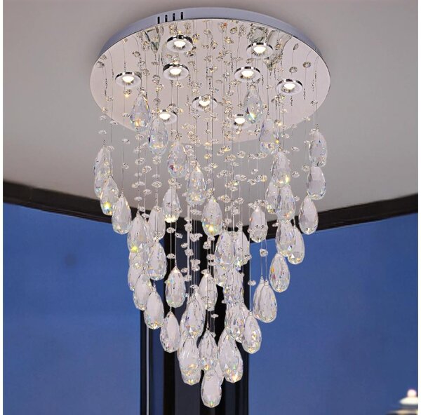 Plafonieră cu cristale LED MAJURO LED/30W/230V diam. 45 cm crom lucios + telecomandă