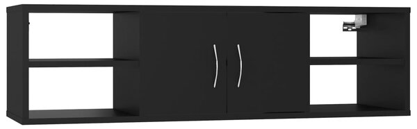 Raft de perete, negru, 102x30x29 cm, PAL