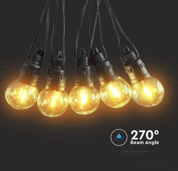 Șir solar LED 10xLED/0,5W/4,5V 12 m 3000K IP44 + telecomandă
