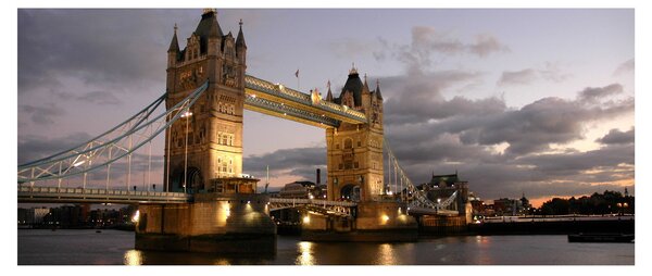 Tablou - Tower Bridge la noapte (120x50 cm)