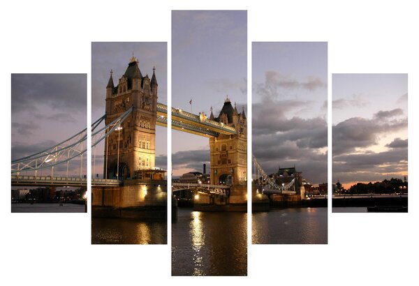 Tablou - Tower Bridge la noapte (150x105 cm)