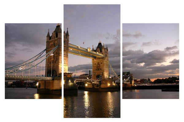 Tablou - Tower Bridge la noapte (90x60 cm)