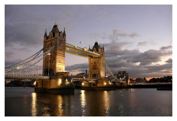 Tablou - Tower Bridge la noapte (90x60 cm)