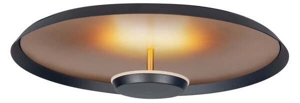 HighLight Plafonieră LED Oro, Ø 36 cm, negru/galben, metal dimabil, reglabil, Negru, Camera de zi / sufragerie, Metal, Modern