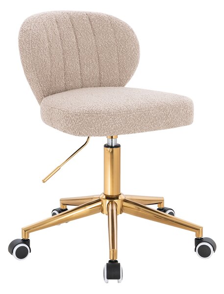 HR193K Scaun Latte Boucle cu Bază Aurie
