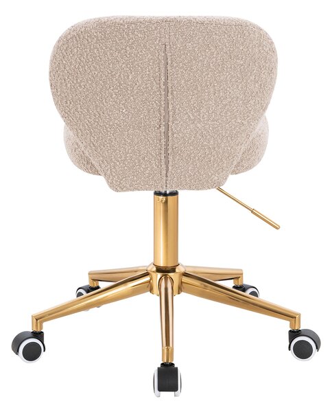 HR193K Scaun Latte Boucle cu Bază Aurie