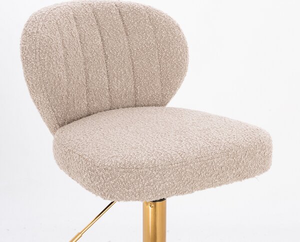 HR193K Scaun Latte Boucle cu Bază Aurie