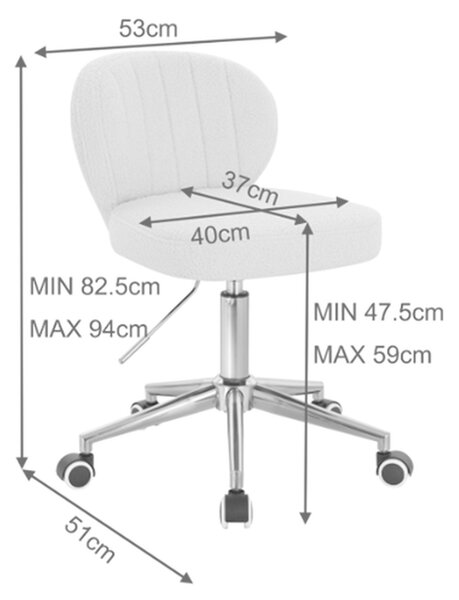 HR193K Scaun Latte Boucle cu Bază Aurie