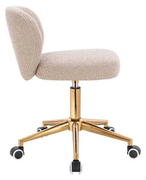 HR193K Scaun Latte Boucle cu Bază Aurie