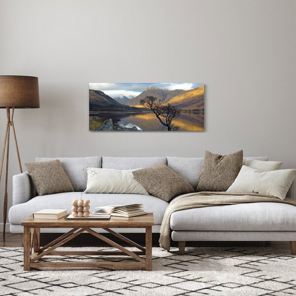 Tablou - Munții de lângă lac (120x50 cm)