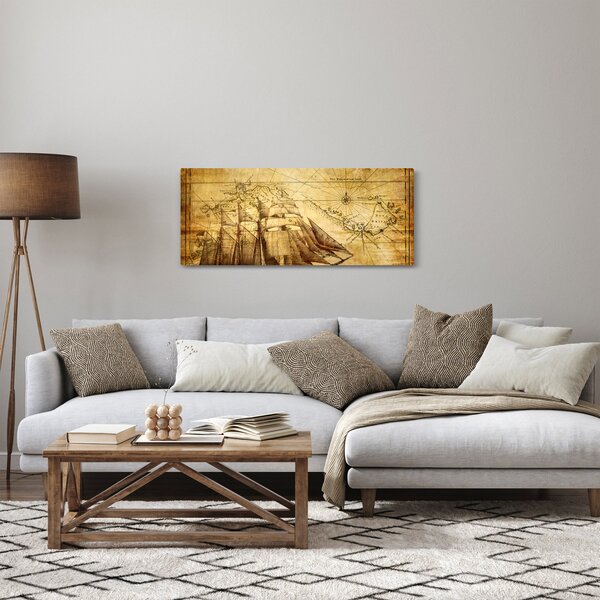 Tablou - Harta veche (120x50 cm)