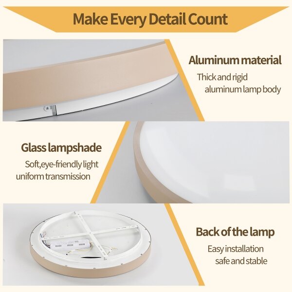 Brilagi - Corp de iluminat LED dimabil GLASS POOL DOUBLE LED/48W/230V 40 cm bej + telecomandă