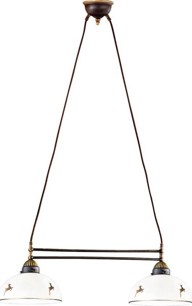 Kolarz 731.82.150 - Lustră suspendată pe cablu NONNA, 2xE27/75W/230V, ornament cerb, finisaj aur roz