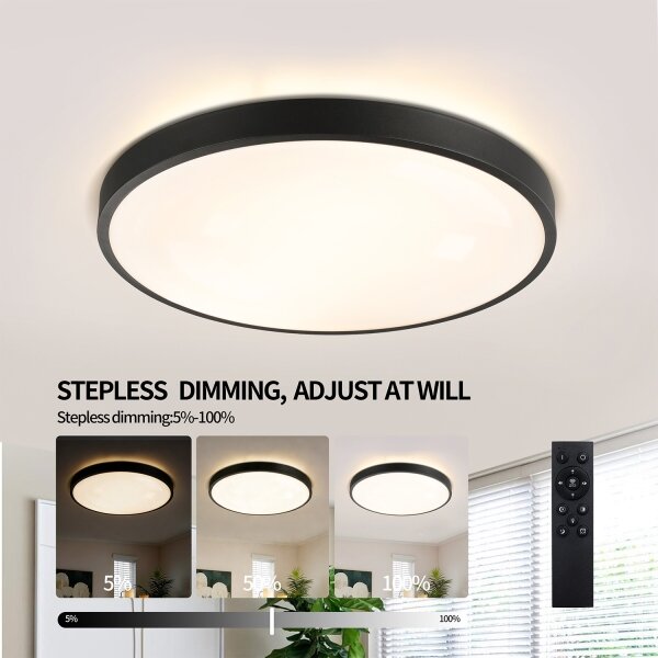 Brilagi - Corp de iluminat LED reglabil GLASS POOL DOUBLE LED/60W/230V 50 cm negru + telecomandă