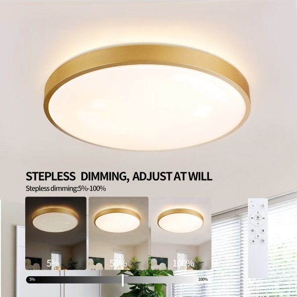Brilagi - Corp de iluminat LED reglabil GLASS POOL DOUBLE LED/60W/230V 50 cm auriu + telecomandă