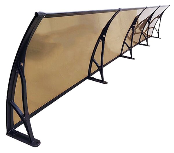 Copertina PLEXIGAS PRO 400x80 cm, Policarbonat Acrylic 2.5 mm, Suporturi din Aluminiu, Negru/Bronz