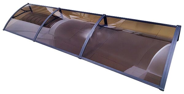 Copertina PLEXIGAS PRO 300x120 cm, Policarbonat Acrylic 2.5 mm, Suporturi din Aluminiu, Negru/Bronz