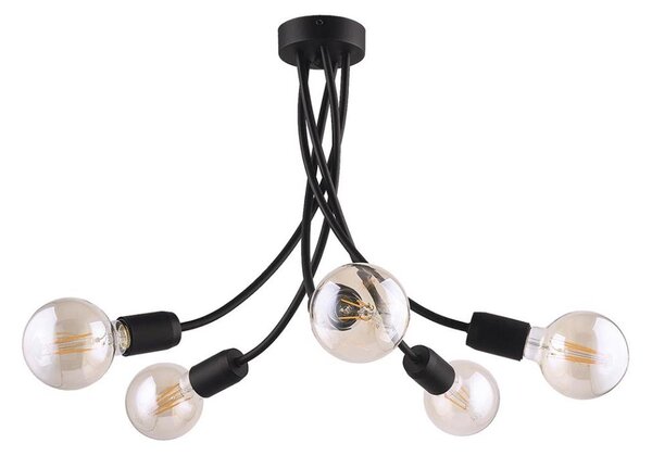 Jupiter 1640 - Lustră pe tijă LUCE 5xE27/60W/230V negru
