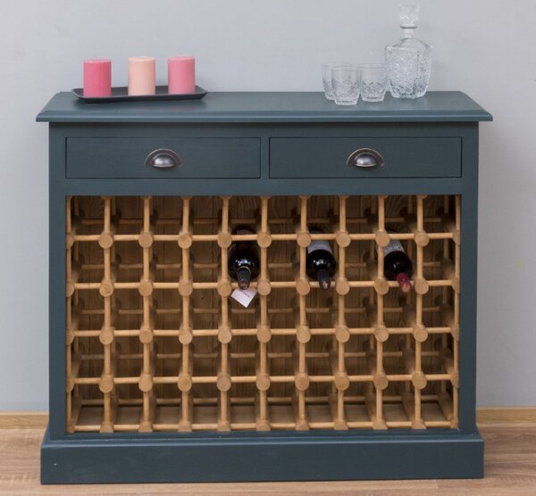 Suport sticle vin cu 2 sertare cu finisaj Dublu color