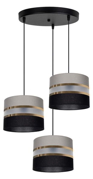 Lustră pe cablu CORAL 3xE27/60W/230V negru-gri