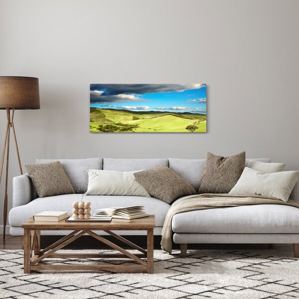 Tablou - Peisaj verde cu dealuri (120x50 cm)