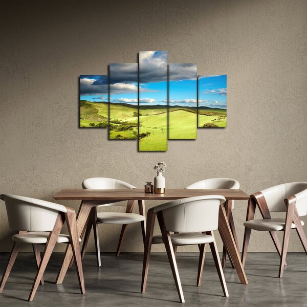 Tablou - Peisaj verde cu dealuri (150x105 cm)