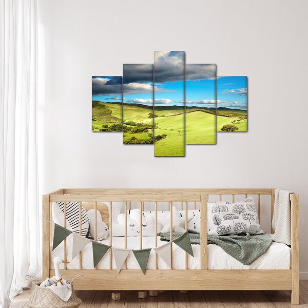 Tablou - Peisaj verde cu dealuri (150x105 cm)