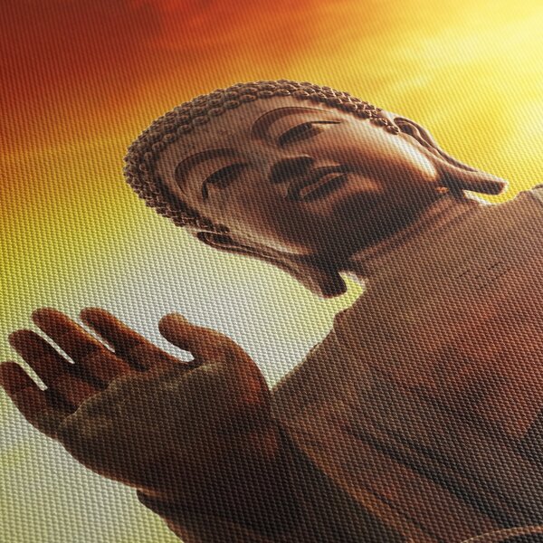 Tablou - Buddha cu fundal roșu și galben (150x105 cm)