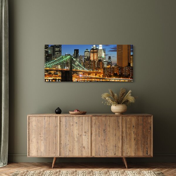 Tablou - Pod cu New York (120x50 cm)