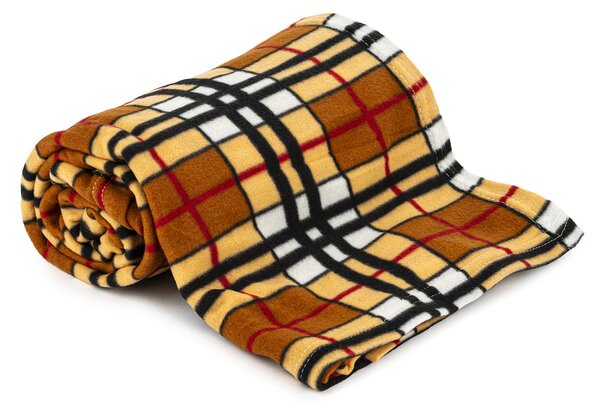 Pătură fleece Brown Cube, 150 x 200 cm