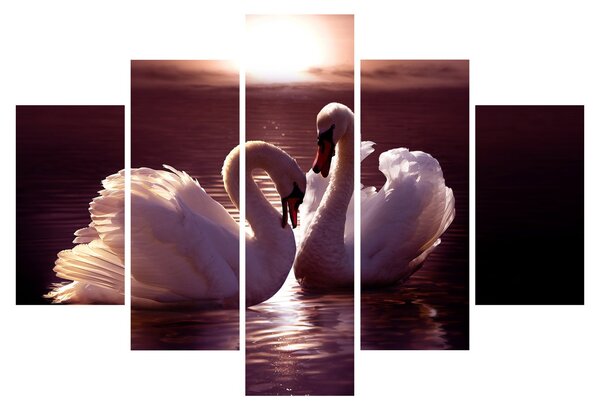 Tablou - Lebede pe lac (150x105 cm)