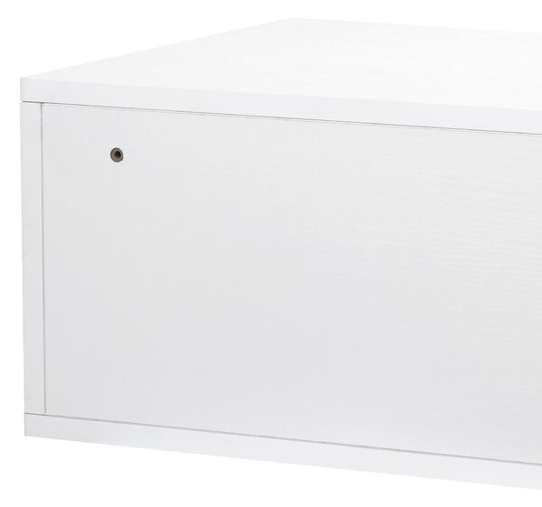 HOMCOM Set 2 Noptiere Suspendate cu Sertar, Design Modern pentru Dormitor și Living, PAL și MDF, Dimensiuni 49x38x23cm, Alb Elegant | Aosom Romania