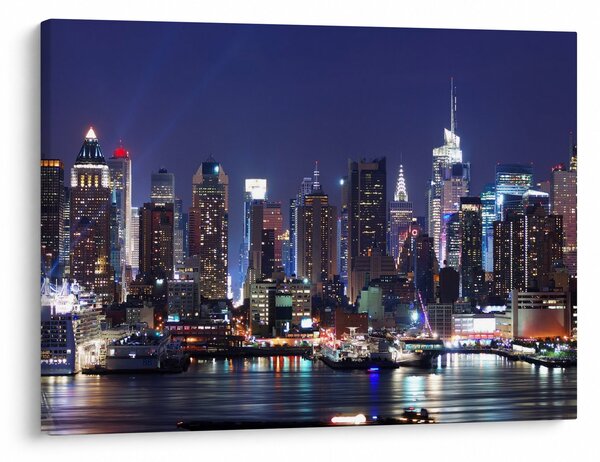 Tablou - Zgârie-nori din New York iluminate (70x50 cm)