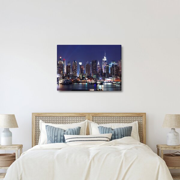 Tablou - Zgârie-nori din New York iluminate (70x50 cm)