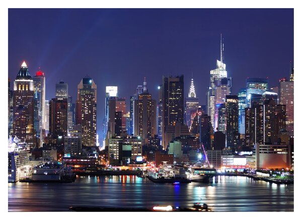 Tablou - Zgârie-nori din New York iluminate (70x50 cm)