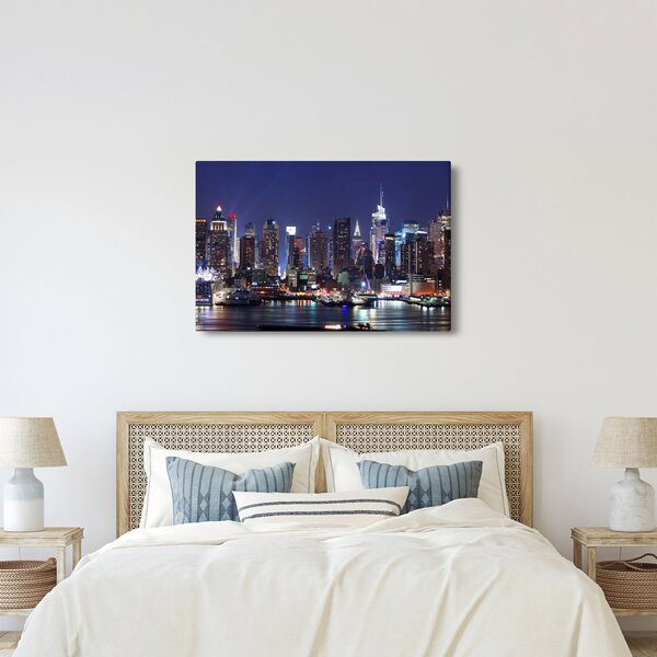 Tablou - Zgârie-nori din New York iluminate (90x60 cm)