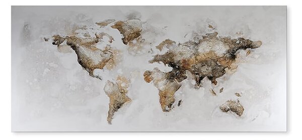 Tablou World, canvas lemn, multicolor, 150x70cm